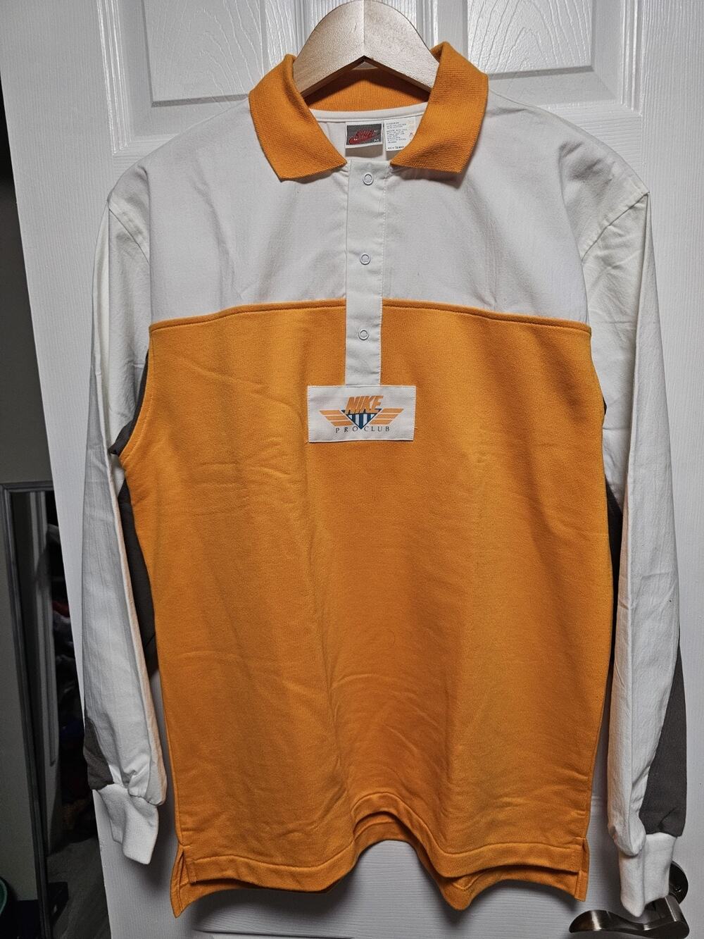 Vintage 90’s Nike Sliver Tag Pro Club Rugby Pullover Tricolor USA Patch Sz M